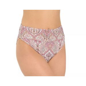 Freshwater Print High-Leg Pink Paisley Swim Bikini Bottoms